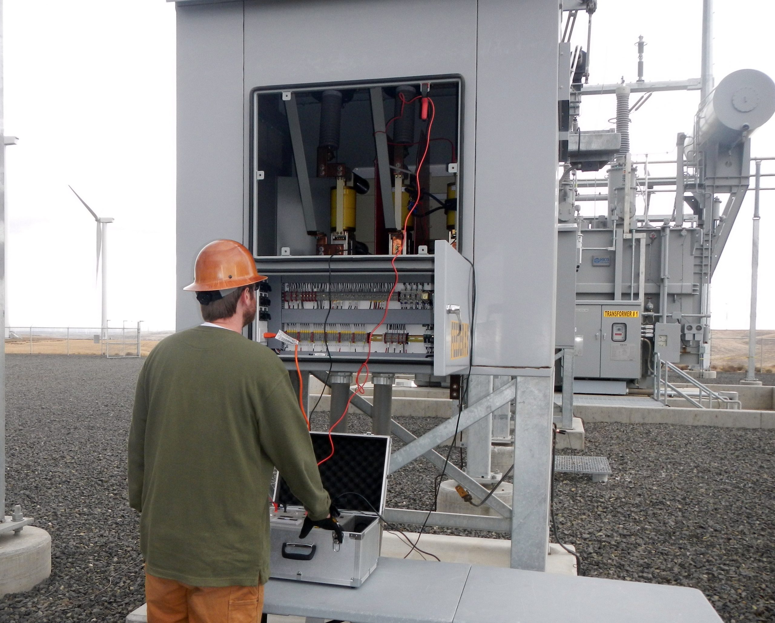 photo of technician doing vacuum interrupter field testing